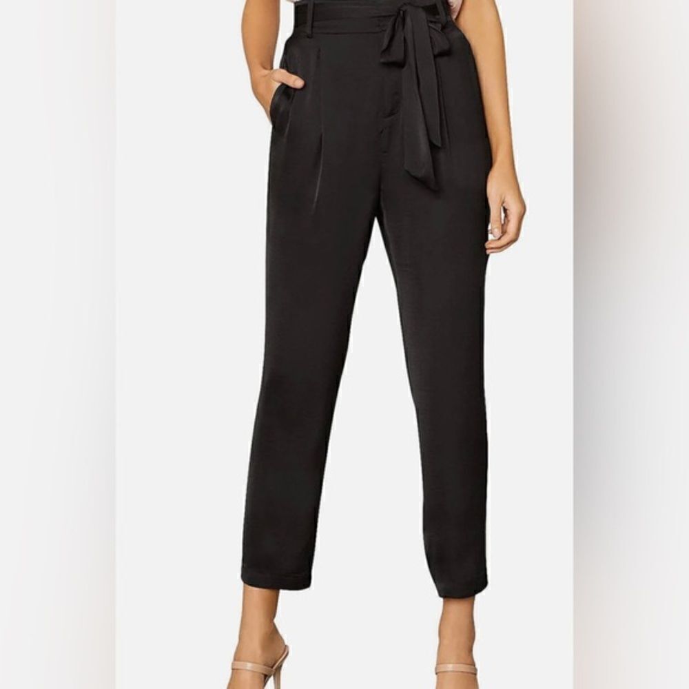 Cupcakes & Cashmere Lindsey Paper Bag High-Waisted Pant - Black